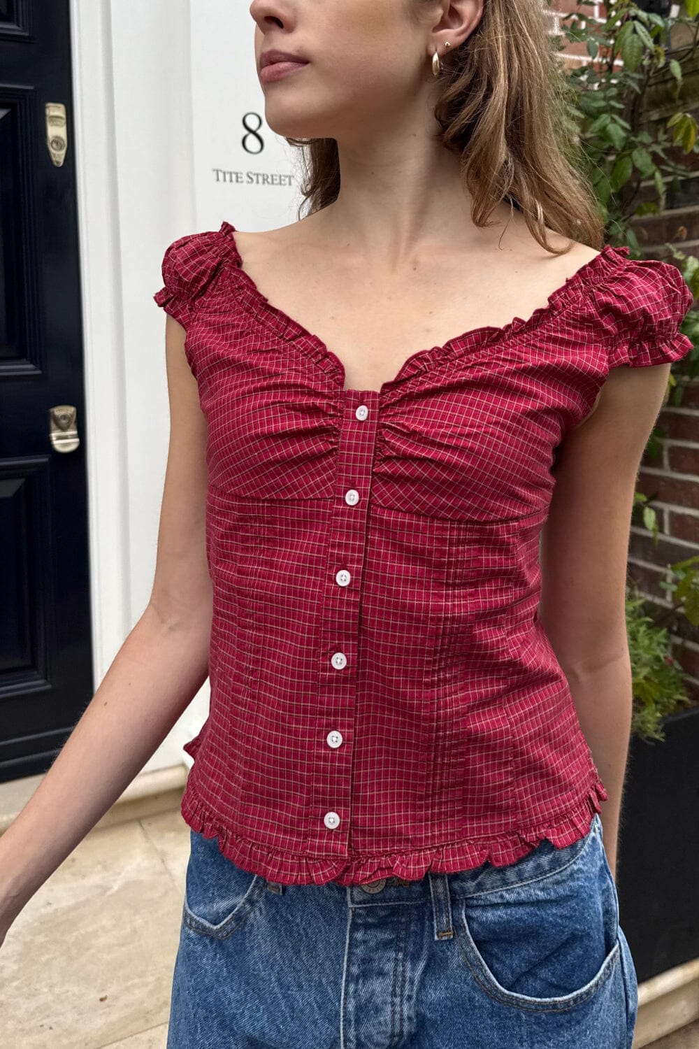 Elena Plaid Top - Image 3
